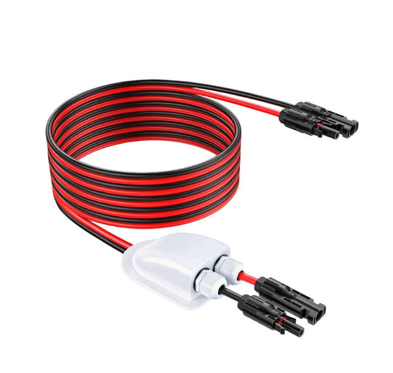 Dual-color red and black solar connection cable