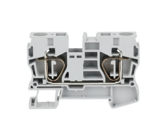 Pull-back type straight-through spring rail terminal connector 10